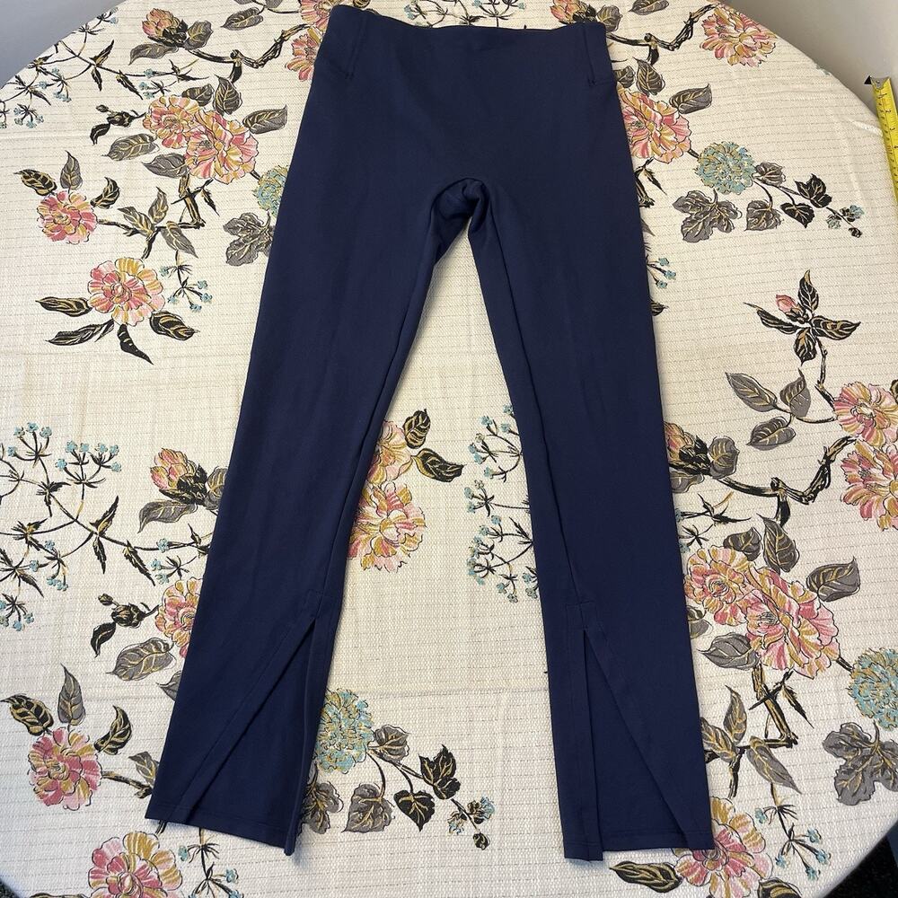 Halara Flex Front Split Hem Work Pants Navy Blue Size S Full Length Stretch